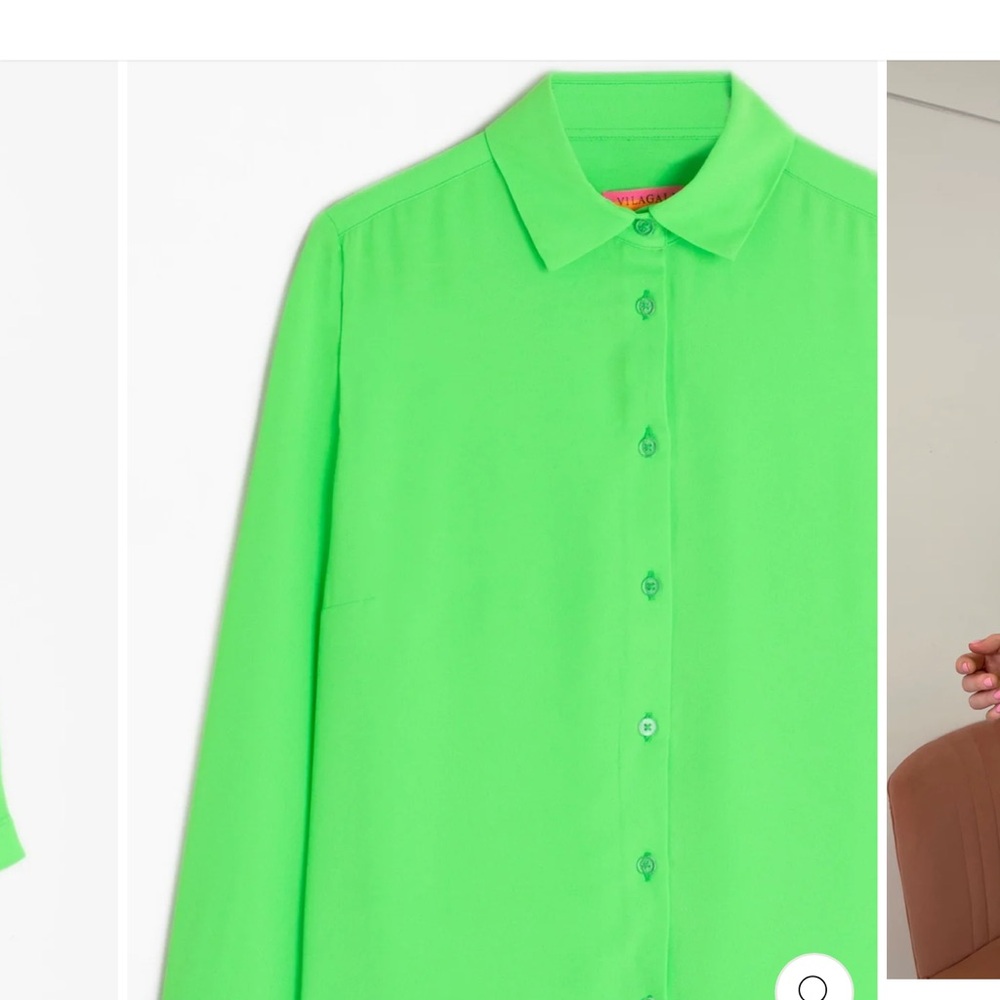 Vilagallo Isabella Button Up Shirt - Lime Green size 42